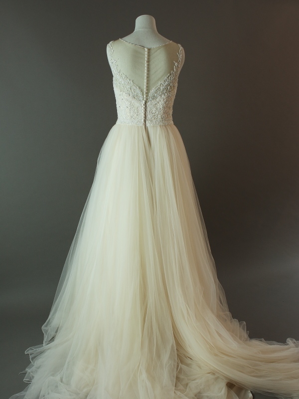 Ermine - Justin Alexander - La mariée à bicyclette - robe de mariée d'occasion - dos